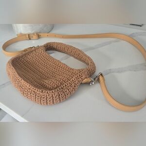 BCBG Cute Tan Crochet Bag.